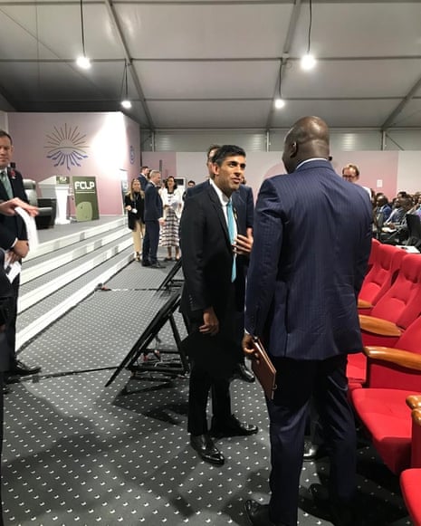 Rishi Sunak at a forest event at Cop27