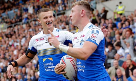 Leeds' Ash Hanley and Harry Newman wearing mouthguards