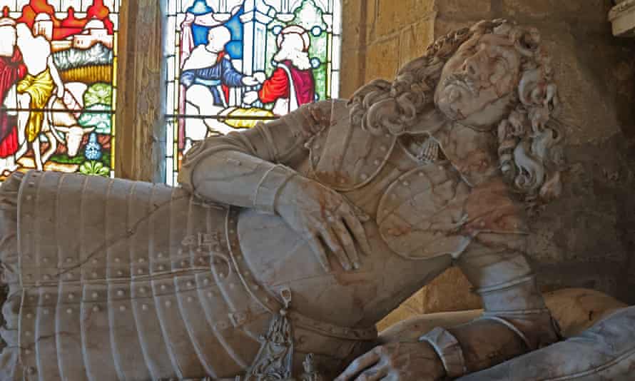 Sir Hugh Smithson’s grave effigy in St John the Baptist Church at Stanwick St John.