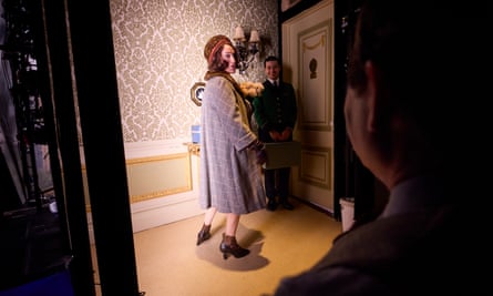 Parker looks across to Broderick as she prepares for her first entrance.