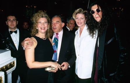 Guests at the wedding of entrepreneur Donald Trump – Alison Stern, Robin Leach, Jeffrey Epstein, Cecilia Nord and Howard Stern Trump