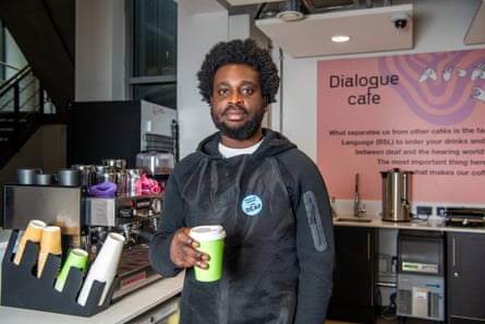 Victor Olaniyan at the cafe.