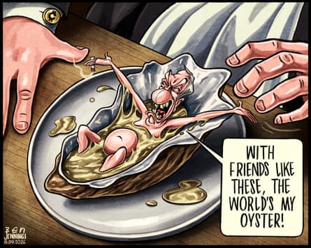 Ben Jennings on Reform UK’s bumper weekend of donations – cartoon