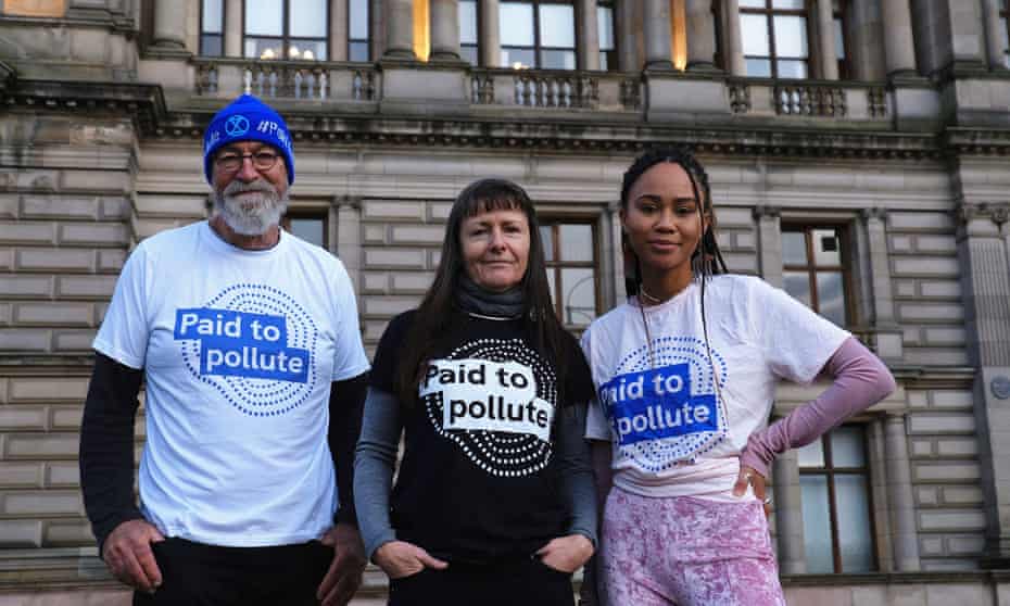 Jeremy Cox, Kairin van Sweeden and Mikaela Loach from the environmental campaign group Paid to Pollute are mounting a high court challenge this week.