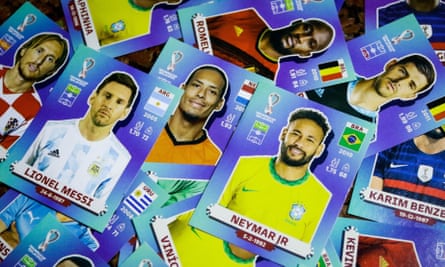 Stickers for the 2022 football World Cup sticker album, released by the publisher Panini