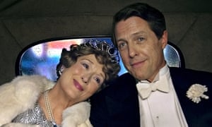 Meryl Streep as Florence Foster Jenkins with Hugh Grant as her manager and partner, St Clair Bayfield