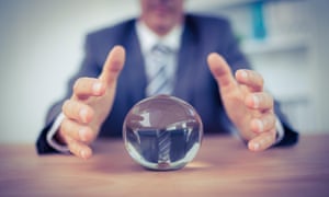 Businessman with a crystal ball