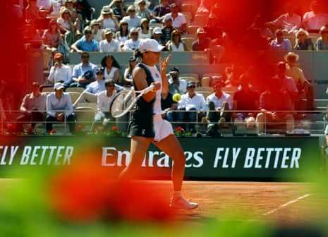 Poland's Iga Swiatek in action during her victory.