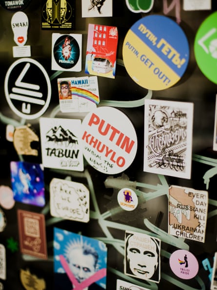 Stickers in Dedaena Bar.