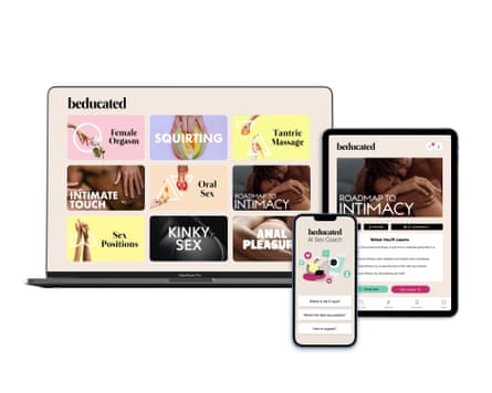 Beducated mockup Courses on a Macbook-iPad-iPhone