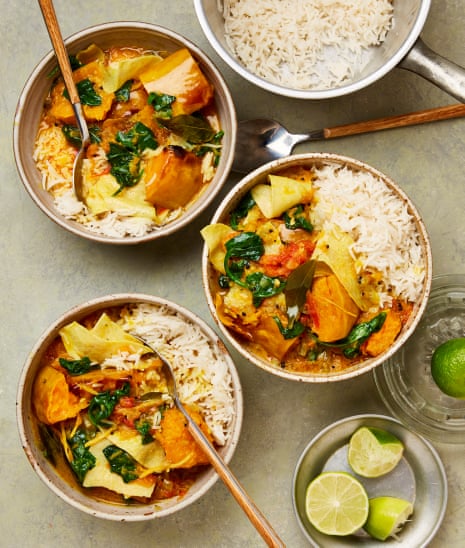 Butternut Squash Chickpea Thai Red Curry Oven-Baked Thai Style