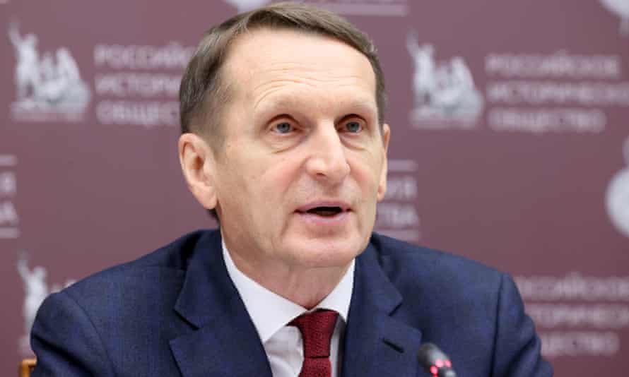 Sergei Naryshkin at a roundtable discussion in Moscow in December 2021.