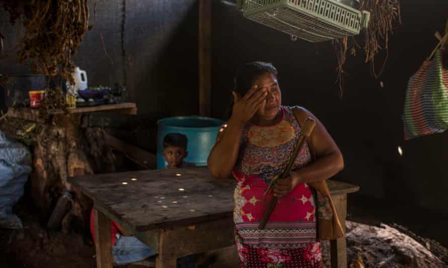 Yesenia Martinez in her provisional house.