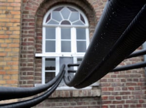 Car exhaust emissions enter the synagogue in Stommein, Germany, in 2006 for Sierra’s 245 Cubic Metres.