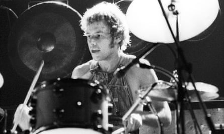 Bill Bruford on stage with King Crimson.
