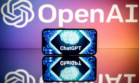 screens displaying the logos of OpenAI and ChatGPT