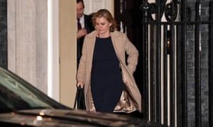 Justine Greening leaves No 10 after resigning as education secretary to avoid being reshuffled.