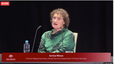 Serena Wilson, a former deputy secretary at the Department of Social Services, appears before the royal commission into the robodebt scheme