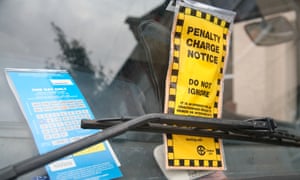 illegal parking fine on a windshield in Lamberth