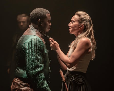 Fode Simbo as Edmund and Katie Wimpenny as Goneril.