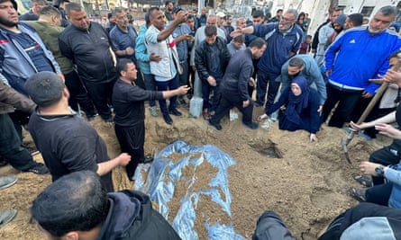 Funeral held for three sons of the Hamas leader Ismail Haniyeh, along with of his two grandchildren.