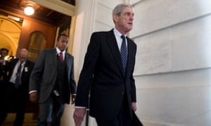Robert Mueller leaves the Capitol building in Washington DC on Wednesday.