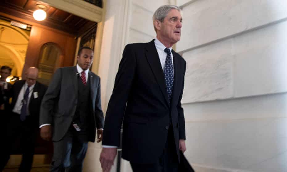 Robert Mueller leaves the Capitol building in Washington DC on Wednesday. 
