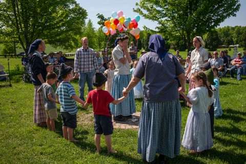 Children play games with the bride and groom at the wedding tea- a time for the children of the community to experience the impending wedding.