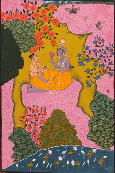 India, Raghogarh style, ‘Sita offering fruits to Rāma in the Dandaka forest’ late 1700s, opaque watercolour on paper, 32.4 x 22.5 cm, National Museum, New Delhi.