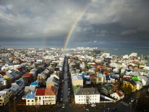 aerial cityscape - REYKJAVIK