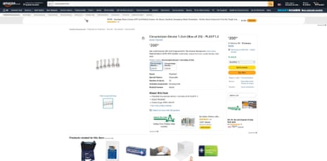 Screengrab of circumcision kits being advertised for sale on Amazon