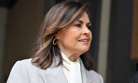 Television personality Lisa Wilkinson arrives at the federal court in Sydney, Tuesday, for the defamation case taken by Bruce Lehrmann against her and Network Ten.