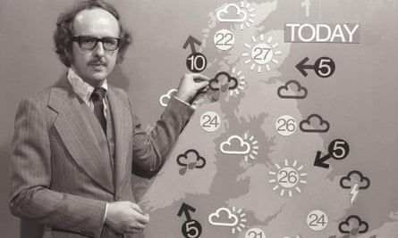 Simpler view … Michael Fish delivering his forecast in 1975.