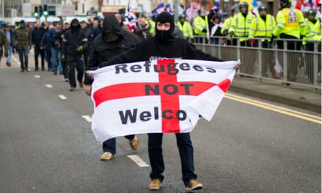 Protestors at the anti-immigration demonstration in Dover, 30 January 2016.