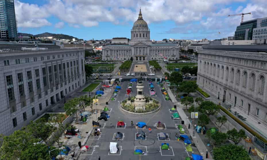 San Francisco’s first temporary sanctioned tent encampment for the homeless.