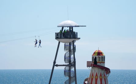 The world’s first pier-to-shore zip wire .