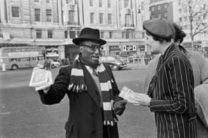 A recent immigrant from South Africa talks to a man at Speakers’ Corner, Hyde Park