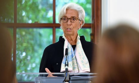 International Monetary Fund (IMF) managing director Christine Lagarde at a press conference to mark the publication of the 2018 Article IV assessment of the UK at the Treasury in central London today