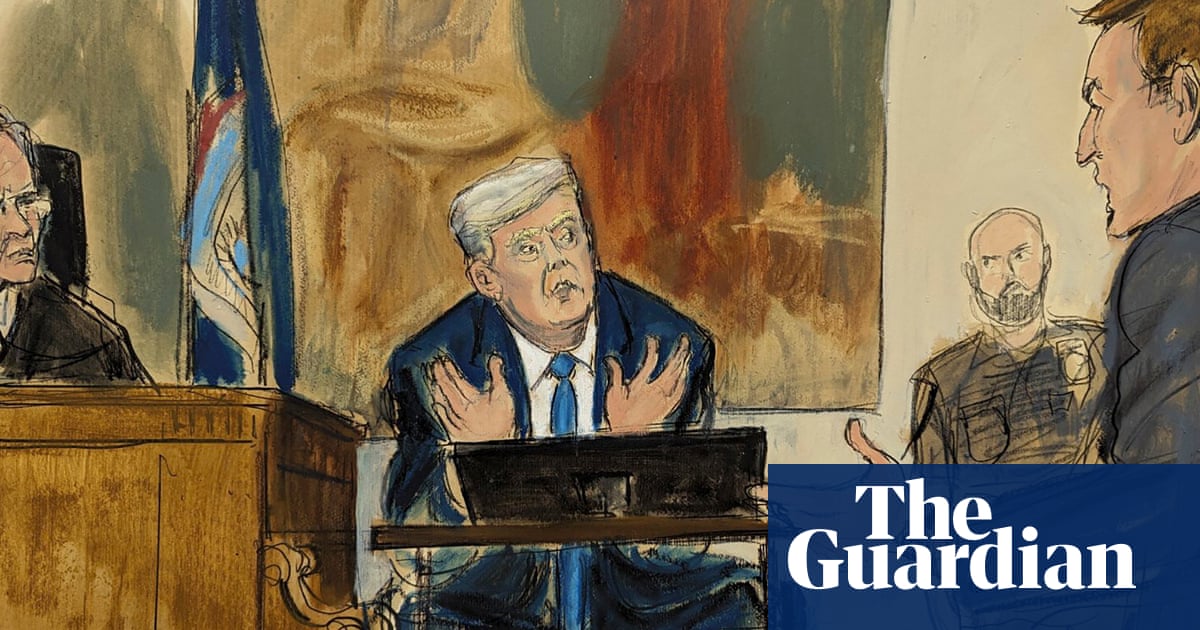 Anything but the fraud: ex-Trump aide focuses on ‘travesty’ courtroom sketch