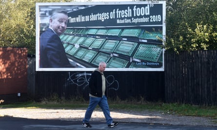 A man Led By Donkeys billboard displaying Michael Gove in Stoke on Trent, England, 2021