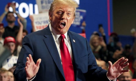 Donald Trump holds a rally in Richmond, Virginia, 2 March 2024.