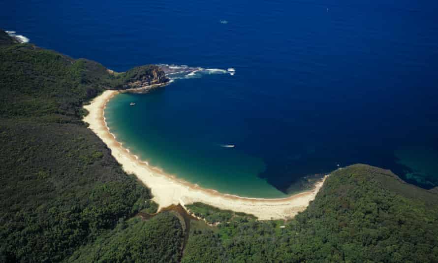 Aerial of Bouddi Point and Maitland Bay.
