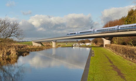 An architect’s impression of the planned HS2 viaduct at Birmingham and Fazeley.