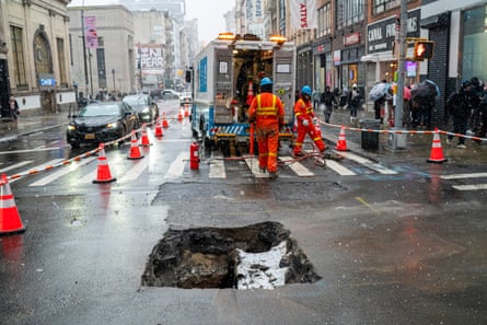 construction workers do road work