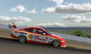 Scott McLaughlin ‘driving’ a Ford Mustang in the Supercars All Stars Eseries on 22 April.