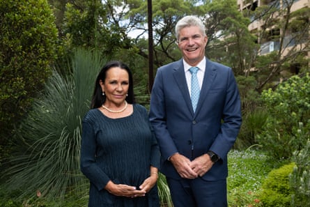 Linda Burney with NSW minister Steve Whan at Parliament House in Sydney, Australia