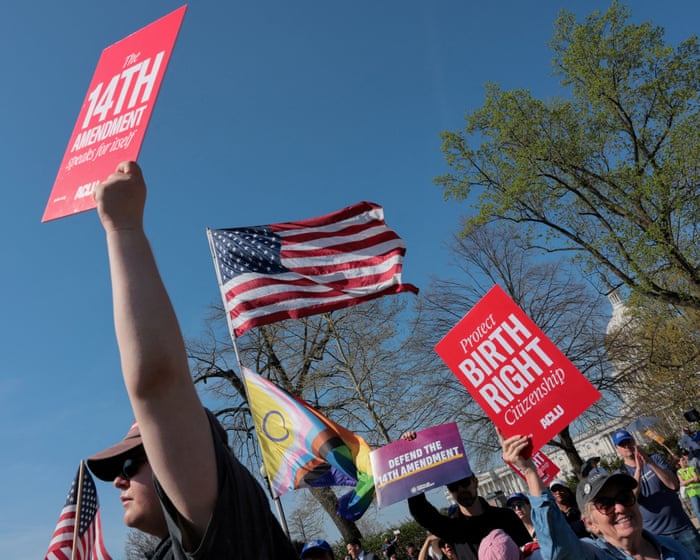 Judge blocks new Trump bid against birthright citizenship – US politics live
