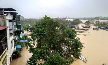 A flooded street in Hanoi on Wednesday.
