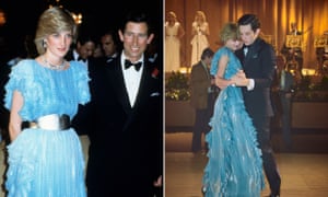 Composite image showing Princess Diana and Prince Charles (left) and The Crown S4 - Princess Diana (EMMA CORRIN) and Prince Charles (JOSH O'CONNOR)