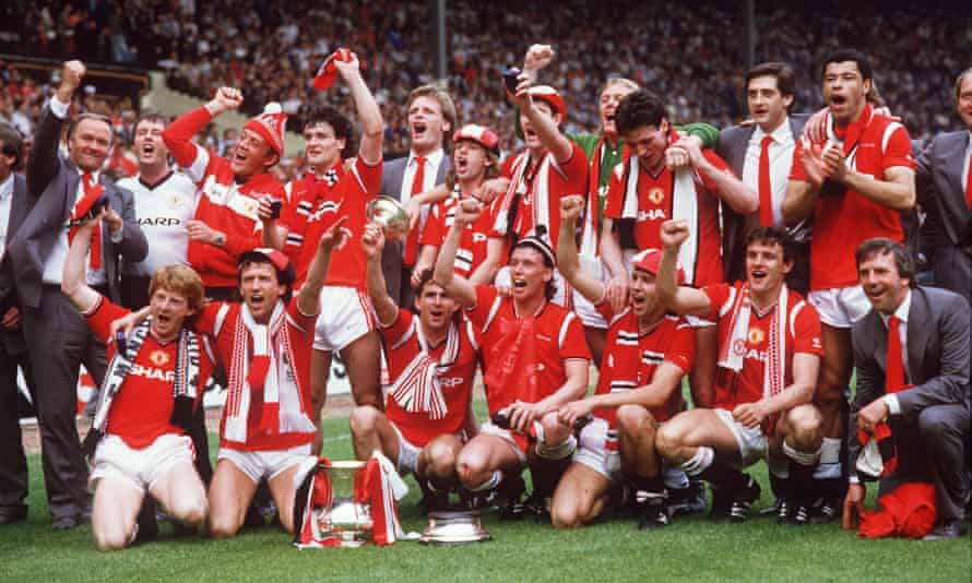 Manchester United celebrate their 1985 FA Cup final win over Everton, in an era before success became expected at the club.